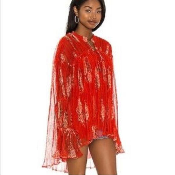 Free People Dahlia Tunic with Sleeve Detail in Vintage Floral Pop Combo Size XS - Picture 5 of 16